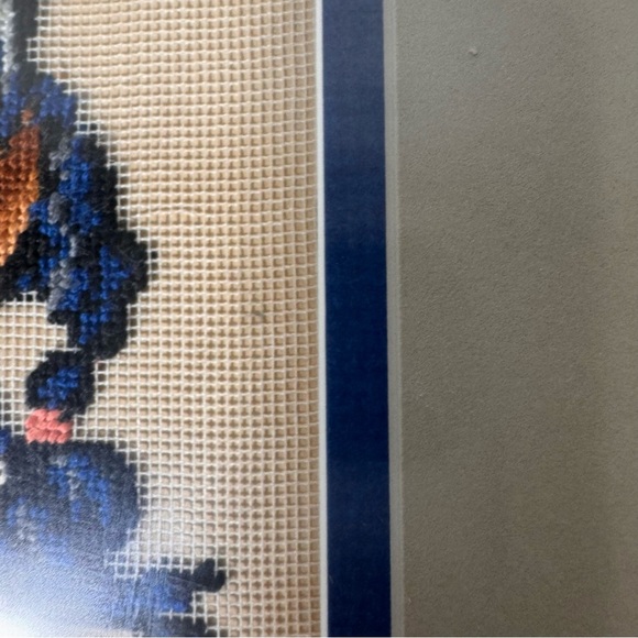 Petit Point Framed Wall Art, Native American Girl, Needlepoint - Picture 5 of 11